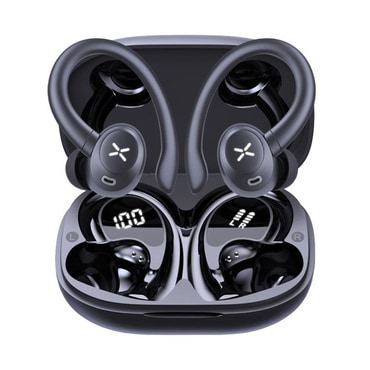Premium športne brezžične Bluetooth slušalke z BT v5.4 in IPX4 standardom Techsuit "AirTune 100" - black