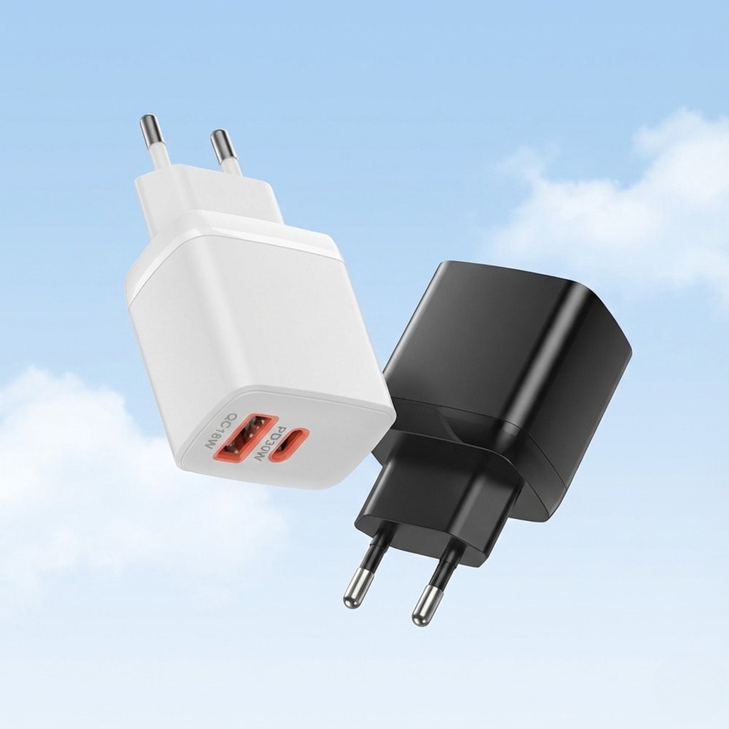 Stenski polnilec Techsuit Duonix 30W z dvema izhodoma in GaN tehnologijo