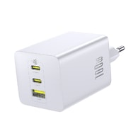 Stenski polnilni adapter 100W z 2x USB-C in 1x USB-A Baseus "EnerFill FE1" - bel