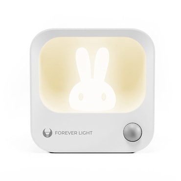 Nočna LED luč s senzorjem za gibanje in kavljem za obešanje, 500 mAh Forever Light "Pure Bunny" - bela