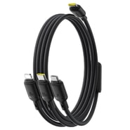 Polnilni in podatkovni 100W kabel Baseus "Silky" 3v1 USB-C v Micro-USB, Lightning in USB-C - 1.5 m - Cosmic Black