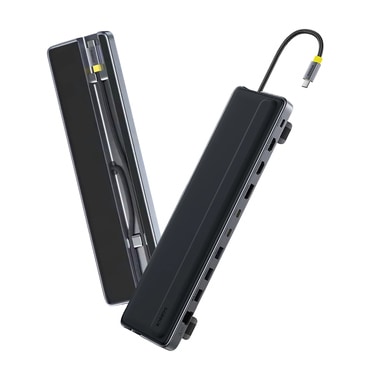 USB-C hub postaja Baseus "EliteJoy EH3" 12v1 - HDMI, DisplayPort, USB-C, 100W PD - siva