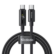 Pleten polnilni in podatkovni kabel 100W USB-C v USB-C McDodo "CA-8000" z LED zaslonom - 1.2m - črn