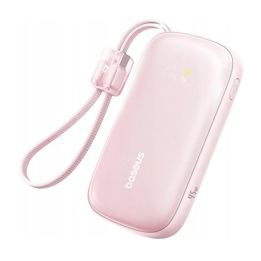 Power bank 10000 mAh 45W z vgrajenim kablom Baseus "EnerFill Qpow3 Ultra" - nebula pink