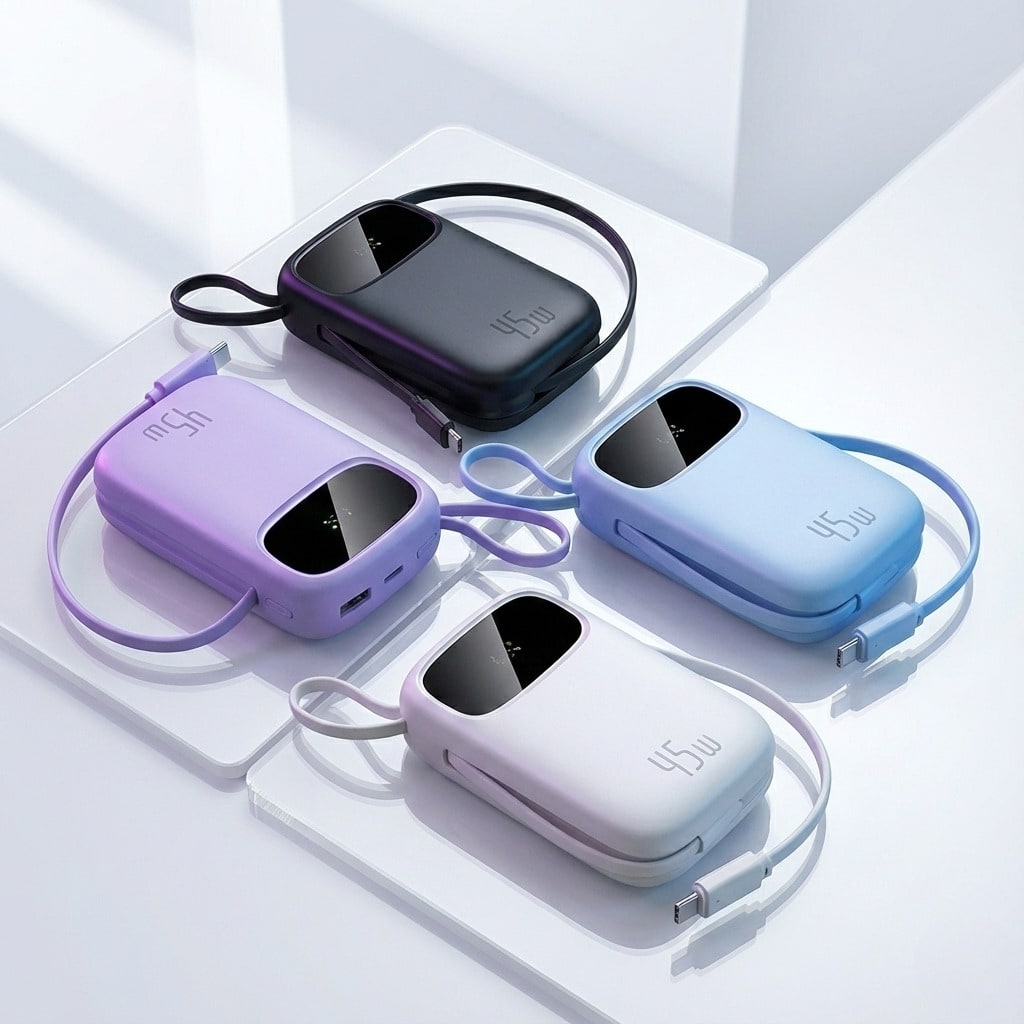 Power bank Baseus EnerFill Qpow3 45W - 20000 mAh z vgrajenima USB-C in Lightning kabloma