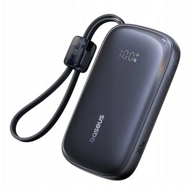 Power bank 20000 mAh 22.5W z vgrajenim kablom Baseus "EnerFill Qpow3 Ultra"  - črn
