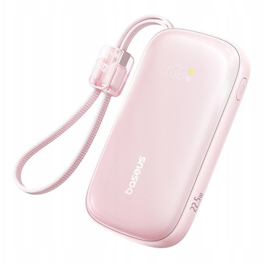 Power bank 20000 mAh 22.5W z vgrajenim kablom Baseus "EnerFill Qpow3 Ultra" - nebula pink