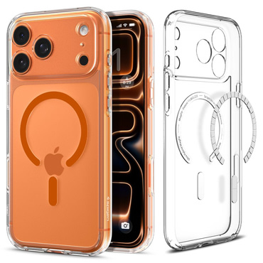 Ovitek Spigen "Ultra Hybrid Mag" za iPhone 17 Pro - clear orange