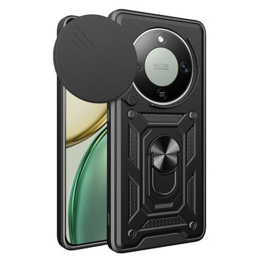 Oklepni ovitek MaX-Armor z obročem, kovinsko ploščico in zaščito zadnjih kamer za Honor Magic8 Lite - army black