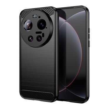 TPU gel ovitek "Brushed Carbon" za Xiaomi 17 Ultra - črn