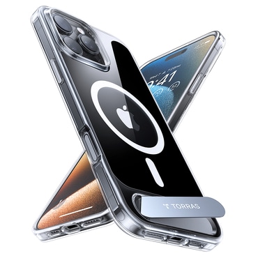 Premium ovitek Torras "Pstand" za iPhone 16 Pro - clear