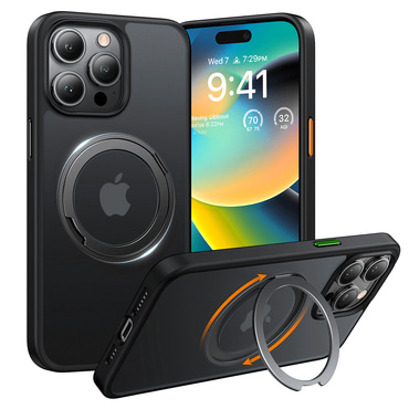 Premium ovitek Torras "Ostand Pro" za iPhone 15 Pro Max - črn