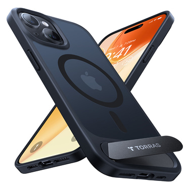 Premium ovitek Torras "Pstand" za iPhone 15 Plus - black