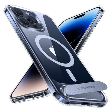 Premium ovitek Torras "Pstand" za iPhone 15 Pro Max - clear