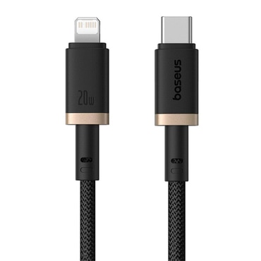USB-C v Lightning polnilni in podatkovni kabel Baseus Dura Series – 20W - 1 m - zlat/črn