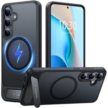 Premium ovitek Torras "Pstand" za Samsung Galaxy S25 - black