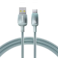 Pleten polnilni in podatkovni 100W USB-A v USB-C kabel Baseus "Discolor" - 1m - moder/zelen