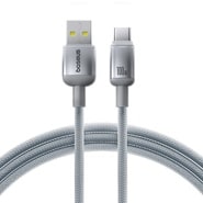 Pleten polnilni in podatkovni 100W USB-A v USB-C kabel Baseus "Discolor" - 1m - silver