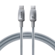 Pleten polnilni in podatkovni 100W USB-C v USB-C kabel Baseus "Discolor" - 1m - silver