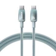 Pleten polnilni in podatkovni 100W USB-C v USB-C kabel Baseus "Discolor" - 1m - moder/zelen