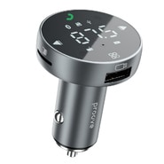 FM oddajnik in avtopolnilec 30W, z 1x USB-A in USB-C vhodom ter zaslonom na dotik Proove "Sound Sync" - siv