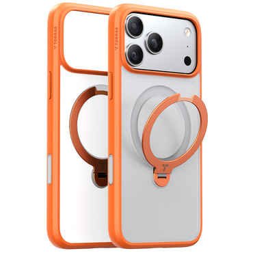 Premium ovitek Torras "Ostand Spin" za iPhone 17 Pro Max - orange