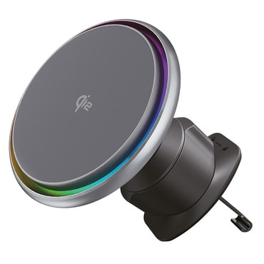 Avtomobilsko držalo za telefon - MagSafe Qi2 15W z aktivnim hlajenjem Proove "Icecore" za ventilacijsko režo - siv