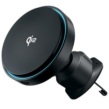 Avtomobilsko držalo za telefon - MagSafe Qi2 15W Proove "Light Circle Qi2" za ventilacijsko režo - kovinsko siv