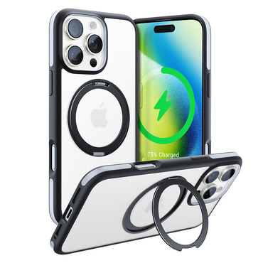 Premium ovitek Torras "Ostand R Fusion" za iPhone 16 Pro - black