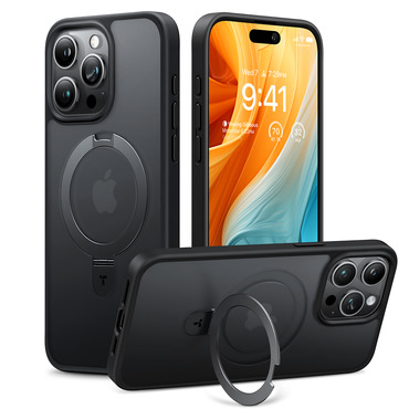 Premium ovitek Torras "Ostand" za iPhone 15 Pro Max - black