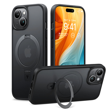 Premium ovitek Torras "Ostand" za iPhone 15 - black