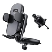 Avtomobilsko držalo za telefon Lisen "2v1 YL2022" za ventilacijsko in CD režo - črno
