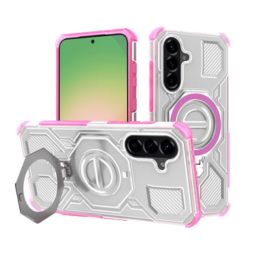 Hibridni ovitek "Carbon Shield Pro" za Samsung Galaxy A56 - pink transparent