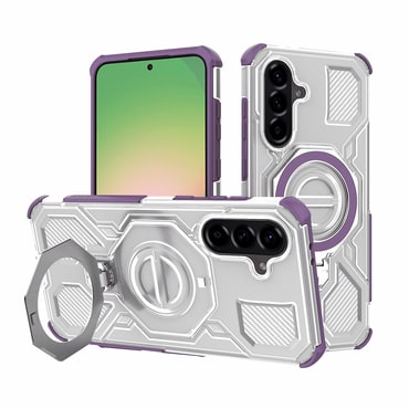 Hibridni ovitek "Carbon Shield Pro" za Samsung Galaxy A56 - purple transparent