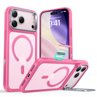 Hibridni ovitek ESR "Classic Hybrid HaloLock Kickstand" za iPhone 17 Pro Max - frosted pink