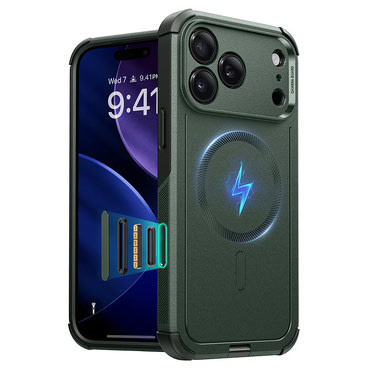 Hibridni ovitek ESR "Cyber HaloLock" za iPhone 17 Pro - green
