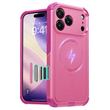 Hibridni ovitek ESR "Cyber HaloLock" za iPhone 17 Pro Max - pink
