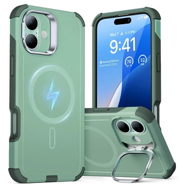 Hibridni ovitek ESR "Cyber Armor Kickstand" za iPhone 16 - green