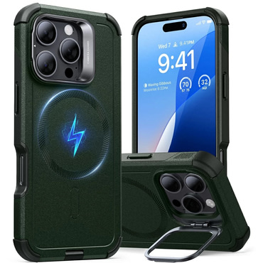 Hibridni ovitek ESR "Cyber Armor Kickstand" za iPhone 16 Pro - green
