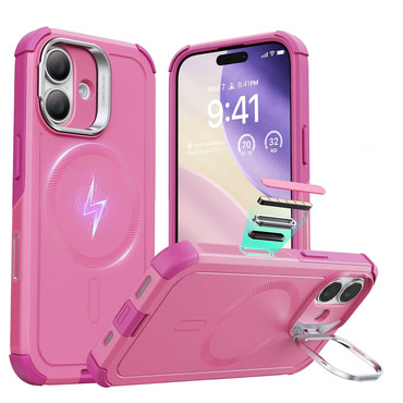 Hibridni ovitek ESR "Cyber Armor Kickstand" za iPhone 17 - pink