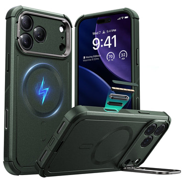 Hibridni ovitek ESR "Cyber Armor Kickstand" za iPhone 17 Pro - green