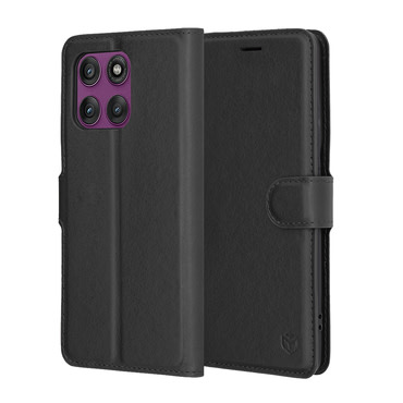 Etui Techsuit "Leather Folio" za Motorola Edge 60 Pro - črn