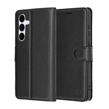 Etui Techsuit "Leather Folio" za Samsung Galaxy S25 FE - črn