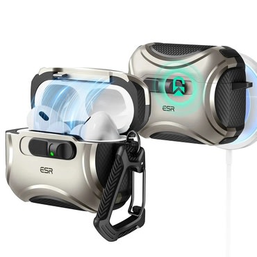 Zaščitni etui ESR Cyber FlickLock z MagSafe kompatibilnostjo za Apple AirPods Pro 3 - titanium