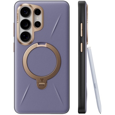 Premium ovitek Torras "QPRO Leather" za Samsung Galaxy S26 Ultra - dark purple