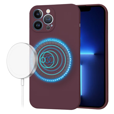 Silikonski ovitek Techsuit SoftFlex MagSafe za iPhone 13 Pro Max - temno rdeč