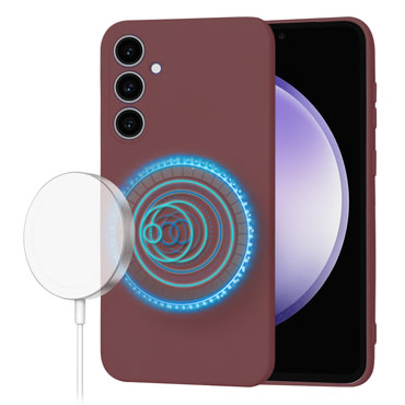 Silikonski ovitek Techsuit SoftFlex MagSafe za Samsung Galaxy S23 FE - temno rdeč