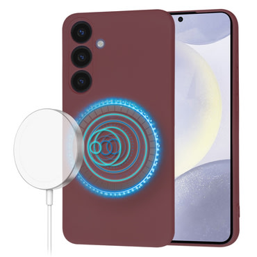 Silikonski ovitek Techsuit SoftFlex MagSafe za Samsung Galaxy S24 Plus - temno rdeč