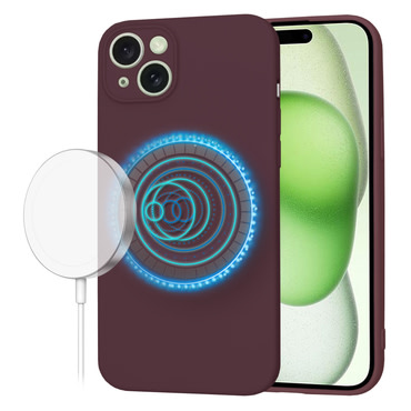 Silikonski ovitek Techsuit SoftFlex MagSafe za iPhone 15 Plus - temno rdeč