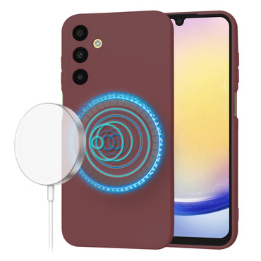 Silikonski ovitek Techsuit SoftFlex MagSafe za Samsung Galaxy A25 - temno rdeč